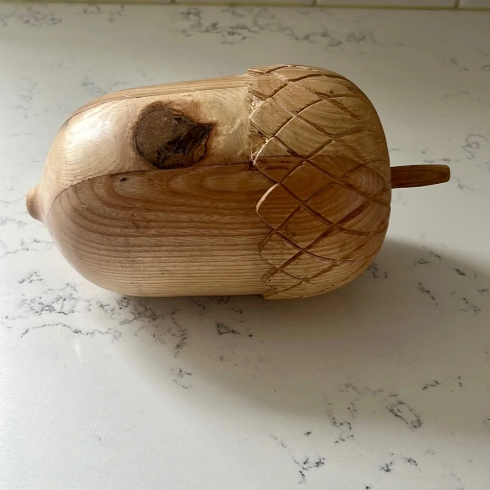 Crate&Barrel Large Wood Acorn Sculpture